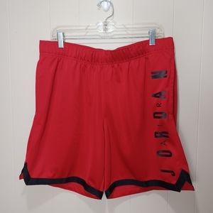 Nike Air Jordan Jumpman Red DriFit Basketball Athletic Shorts Red & Black